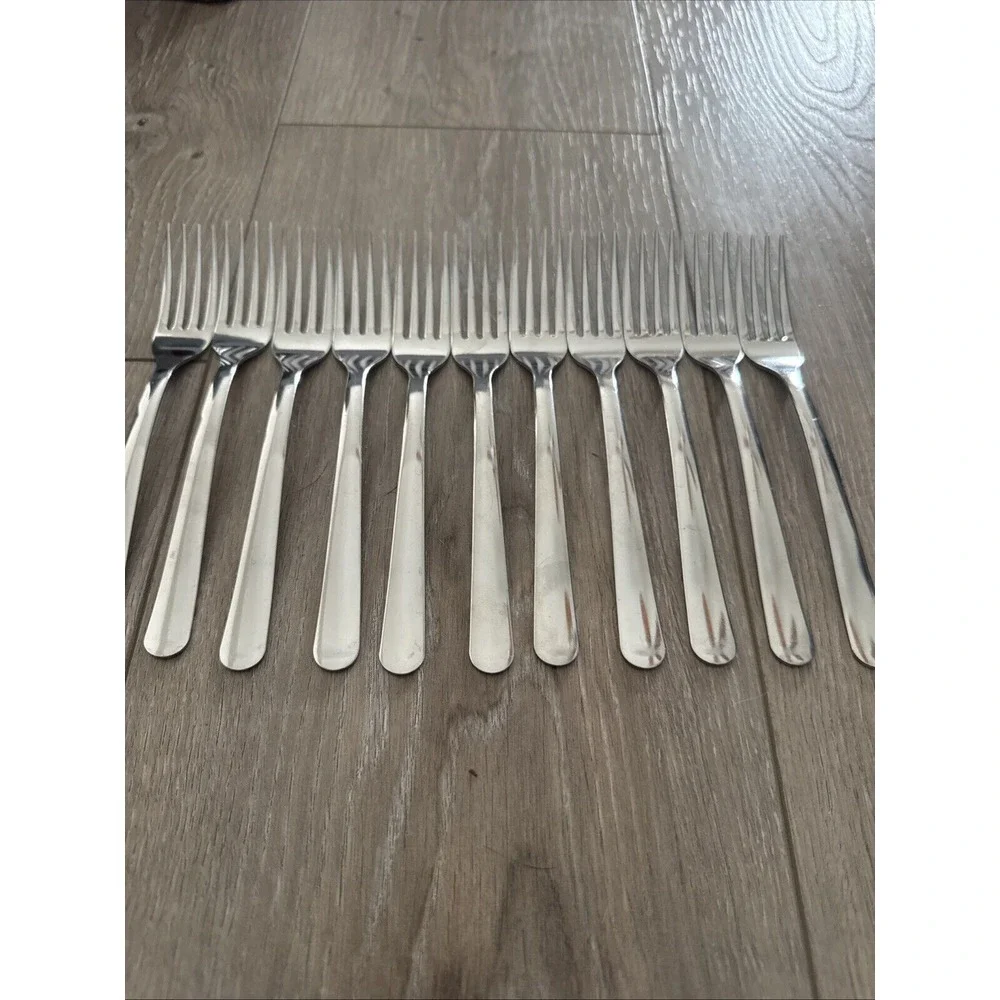 11 PCs Vintage Dinner Forks Tramontina Brazil 732 Stainless Steel 7
